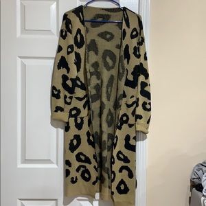 Cardi coat animal print NWOT size small